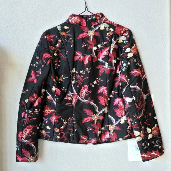 100% Silk Traditional Chinese Embroidered Blazer Jacket, Medium or Small Petite - Picture 2 of 7